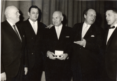 Från vänster Gunnar Persson, Tore Lundgren, Staffan Wettermark, Erik Paulsson och Stig Alemyr.