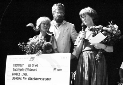 Sagobyns Pippi Långstrumps - stipendium 88 - 08 - 06
Från vä Gunnel Gustafsson, okänd, Gunnel Linde, 