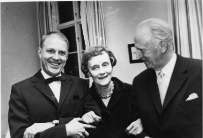 Från vänster: Stig Alemyr, riksdagsman, rektor, Astrid Lindgren, Westling, landshövding, Kalmar. 