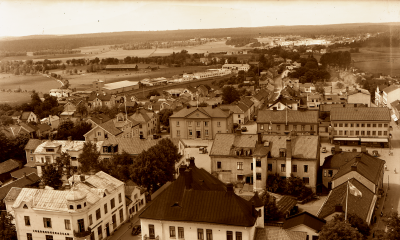 Från kyrktornet mot torget (nästan som en flygbild)
