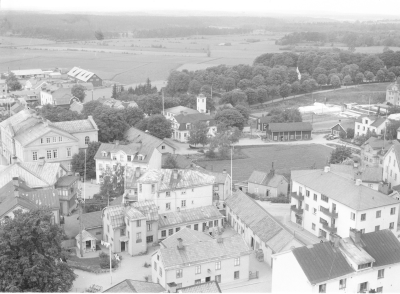 Vy från kyrktornet (nästan som en flygbild)