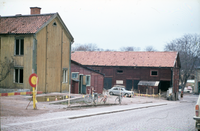 Kvarteret Grönsiskan under rivning 1970