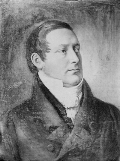 Häradshövding Per Hernblom, f. 1786, d. 1857. Fotokopia efter målat porträtt som fanns i Sevede, Tunaläns tingshus i Vimmerby. Släkt på kvinnosidan i Wahlbergska släkten, Vimmerby.