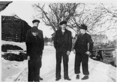 Från vänster  1 Aldor Holm, Kronobergs län 2 Kurt Andersson, Hamra ( den minsta ) 3 Anders Andersson, Hamra 4 Knut Hallin        