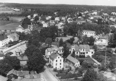 Vimmerby sett från kyrktornet. (nästan som en flygbild)