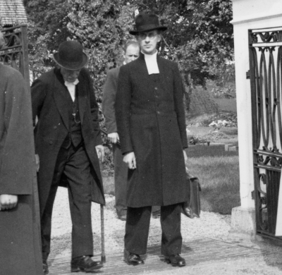 Skräddare J.A. Bergsten och Kom. Olof Aronsson.