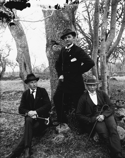 1. Edvin Krönmark (Karlsson) Koppetorp/Näfstad, 2. Hjalmar,  Gunnekulla, 3. Hilmer Pettersson, Släta