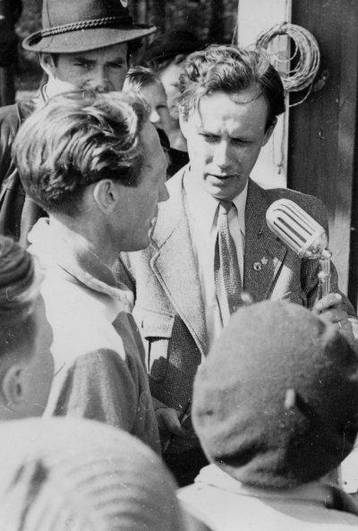 Till höger  Sven Ekberg och intendent Valter Nyström, vid teräng SM.