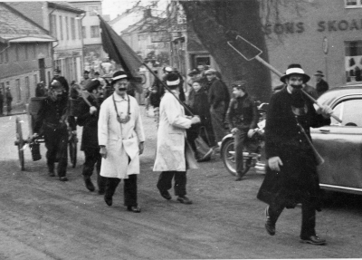 Vimmerby Brandkår 50 år. Nr 3 från höger Sadelmakare Birger Andersson. 