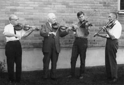 Från vänster  Ernst Bruse Vimmerby,  Hugo Lindström Stockholm,  Arne Hjertberg Vimmerby, Thorvald Eriksson  Vimmerbby.    