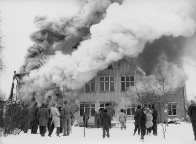 Församlingshemmet brinner 28-11-1956