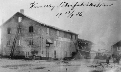 Wimmerby Läderabriksbrand 7/9 1936.  
