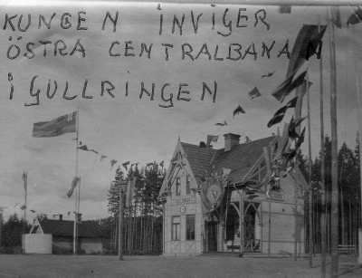 Kungen inviger Östra Centralbanan i Gullringen   Okänd
