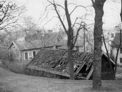 Kampbacken, i bakgrunden till höger ser man National, "Terassen ". Till vänster Karl Franssons hus.