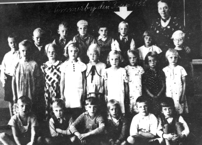 Vimmerby skola 1.  2. Asta Kask - Holmberg, 3. Sture Gustavsson, 4. Inga Andersson, 5. Bertil Ax, 6. Gullan Melvin, 7. Arne Pettersson ( Toverums gård ), 8. Ann-Mari Johansson, 9. Rune Svensson, 10. Marianne Erjestam, 11. Stig Grybe skådespelare, 12. Britta Johansson - Flodin, 13. Gullan Saumelsson, 14. Elsy Svensson, 15. Ada Karlberg, 16. Britta Danielsson, 17. Inga-Lill Johansson - Åknert, Fru, 18.  19.  20.  21.  22. Olle Svensson ( Olles kiosk Södra Vi. ) 23. 