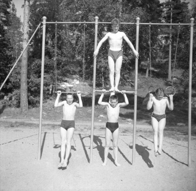Pojkar på gymnastikställning

Dok.110523/KG