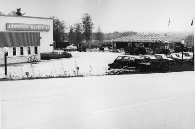 Lundgatan 1979 från vänster B.S. maskiner sedan Jöhnckes Maskin A.B. till höger byggs Wima,Falcony, nu mera Björkbacken.