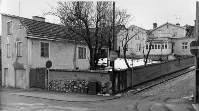 Clary Blombergs gård vid Storgatan och Stångågatan 1971. 