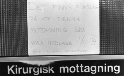 Upprop mot nedläggning av viss verksamhet på Vimmerby sjukhus