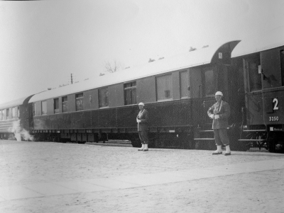 Hemvärnsmännen från vänster 1. Nils Lindblad, 2.Karlsson, ( "Trumphult" ).              