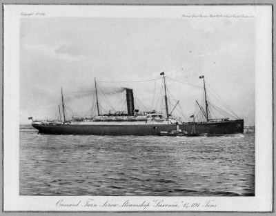 Cunard Twin Screw Steamship " Saxonia " 14,191 Tons.
