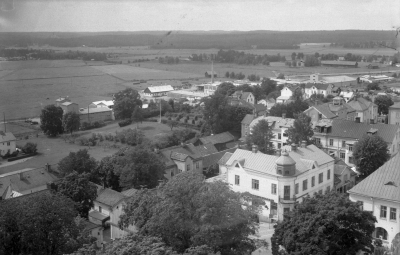 Vy från kyrktornet (nästan som en flygbild)