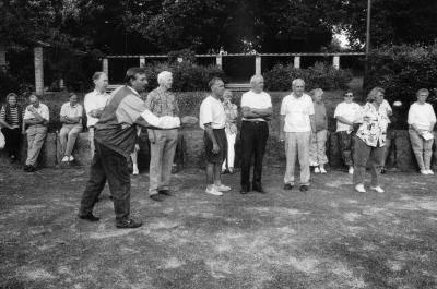 Boulespelande pensionärer i Källängsparken