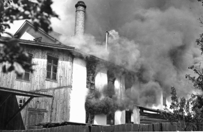 Ståhls Möbelfabrik brinner 1932          