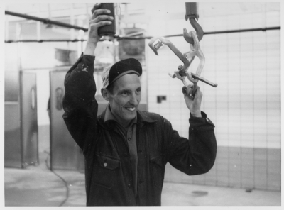Vid byggnation av Andelsslakteriet 1960 ( ÖAF )
Yngve " Kantus " Andersson