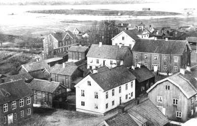 Från kyrktornet

Del av Storgatan 
Rådhuset
