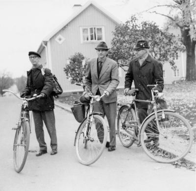 Från vänster  1. Algot Björk, folkskolärare 2. Harry Fransson, skomakare 3. Georg Seger, snickare.          