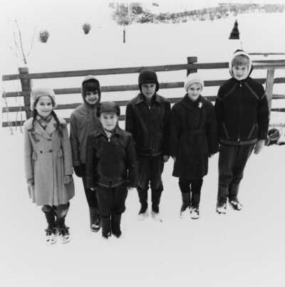 Fr v Karin Lönnkvist, Kristina Rydh, Sture Johansson Åninge, ?,  Blad Fridhem, Ingalill ? Åkroken, ?