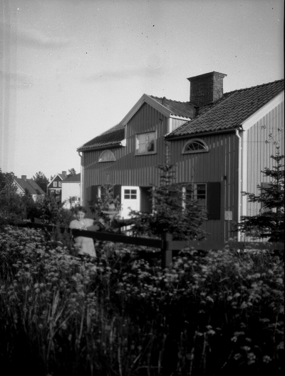 Igelboda 1931
G. A Wahlberg visar med handen, där jag genom uppböjning av en sidogren 1929 skapade en ny topp på en avhuggen gran
H. E Wahlberg