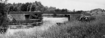 Nya bron vid Åkebo 1967.               Okänd
