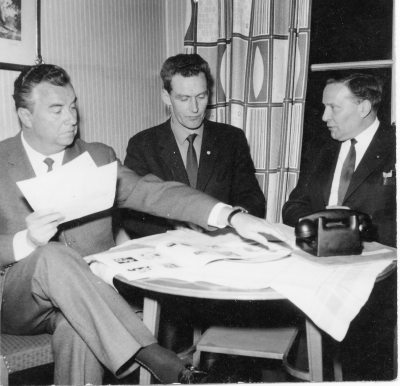 Från  vänster  1. Lennart  Wenström, Vimmerby  2. Ingemar Olsson, [---] 3. Torsten Ewing Vimmerby.  