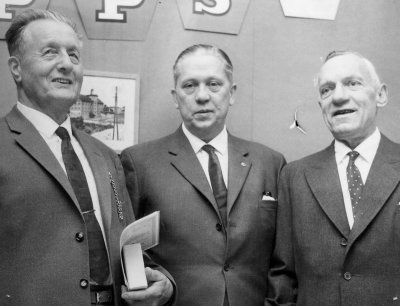 Pripps  från  vänster  1. Kurt Sjökvist, bryggeriarbetare,  2. Henry Jakobsson, disp,  3. Otto Söderberg, chaufför. 