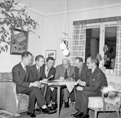 FCO
Från vänster: 1. Yngve Leander 2. Bertil Johansson 3. Rune " Masen " Gustavsson 4. Gunnar Persson 5. Valter Berggren 6. Rolf Falk

Dok.111021/KG