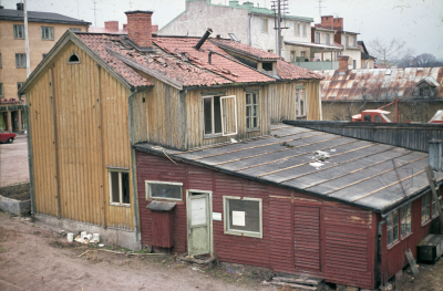 Kvarteret Grönsiskan under rivning 1970(?)
