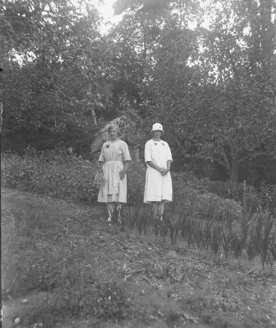 Hällebacka handelsträdgård

Många av bilderna i mappen Hällebacka kan lika gärna vara tagna kring Lidhem Locknevi.Trädgårdsmästare Johan Edvard Johansson flyttade till Hällebacka 1928 och byggde antagligen upp huset och handelsträdgården för Hällebacka omnämns inte i församlingsboken innan de flyttar dit. Johansson var trädgårdsmästare på Lidhem innan de flyttade till Vimmerby, därför är många bilder tagna där. Johan Edvard var gift med Alma Persdotter och det är deras fyra barn som förekommer på många bilder i den här mappen, Alma, Elsa, Nils och Erik Johansson. 


