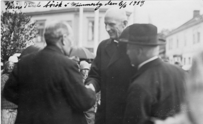 Prins Karls besök i Vimmerby   1. TA.E. Nyberg Kyrkoherde 2) Prins Carls 3) Landshövding Folke.  