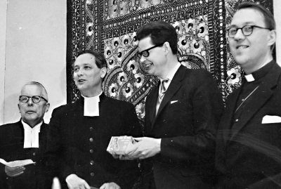 1) Torsten Engström, Kyrkoherde 2)  3) Kärrberg, Pastor 4) Bengt Vestholm, Komminister        T.E.