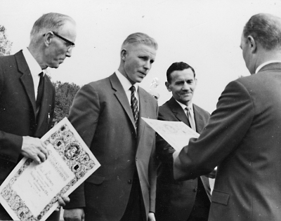 Från  vänster  1. Paul Andersson, Alsta Vimmerby  2. Bengt Pettersson, Släta  3. Jonson, Frödinge.       