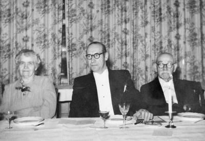 Hantverksföreningens årsmöte, från vänster  1. Agnes Wenström, (fru till Oscar Wenström). 2. Karl Malmberg, fabrikör 3. Oscar Wenström, kopparslagare    