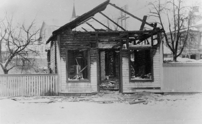Charles Widéens fotoateljé efter branden 15 februari 1929. 