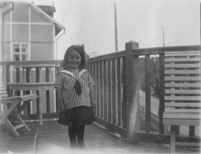 Greta Gröndahl på Sollidens balkong.         Okänd