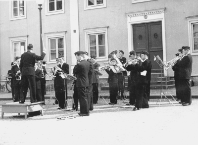 Några av orkestermedlemmarna. Per-Olof Olsson, Ernst Rundgren, Karl Henrik Hansson, Stig Petersson och Och Lars Ståhl.        