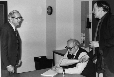 Brandstyrelsemöte, Edvin Svensson, Nicke Nicander oh Per-Uno Svensson.