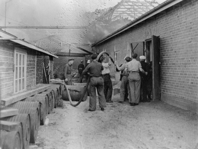 Brand vid Fanérfabriken. 