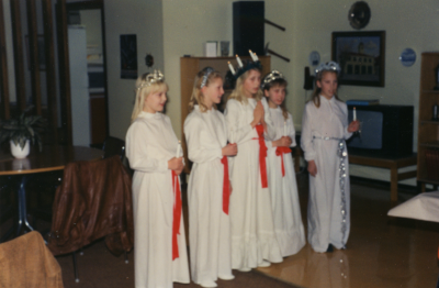 Luciauppvaktning på brandstationen.