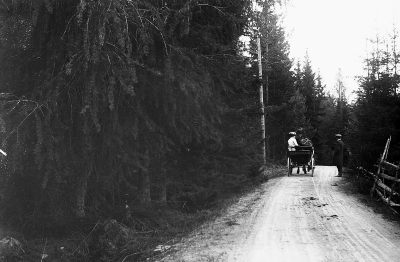 På väg till Knabbarp
Arvid Forsell vid grinden